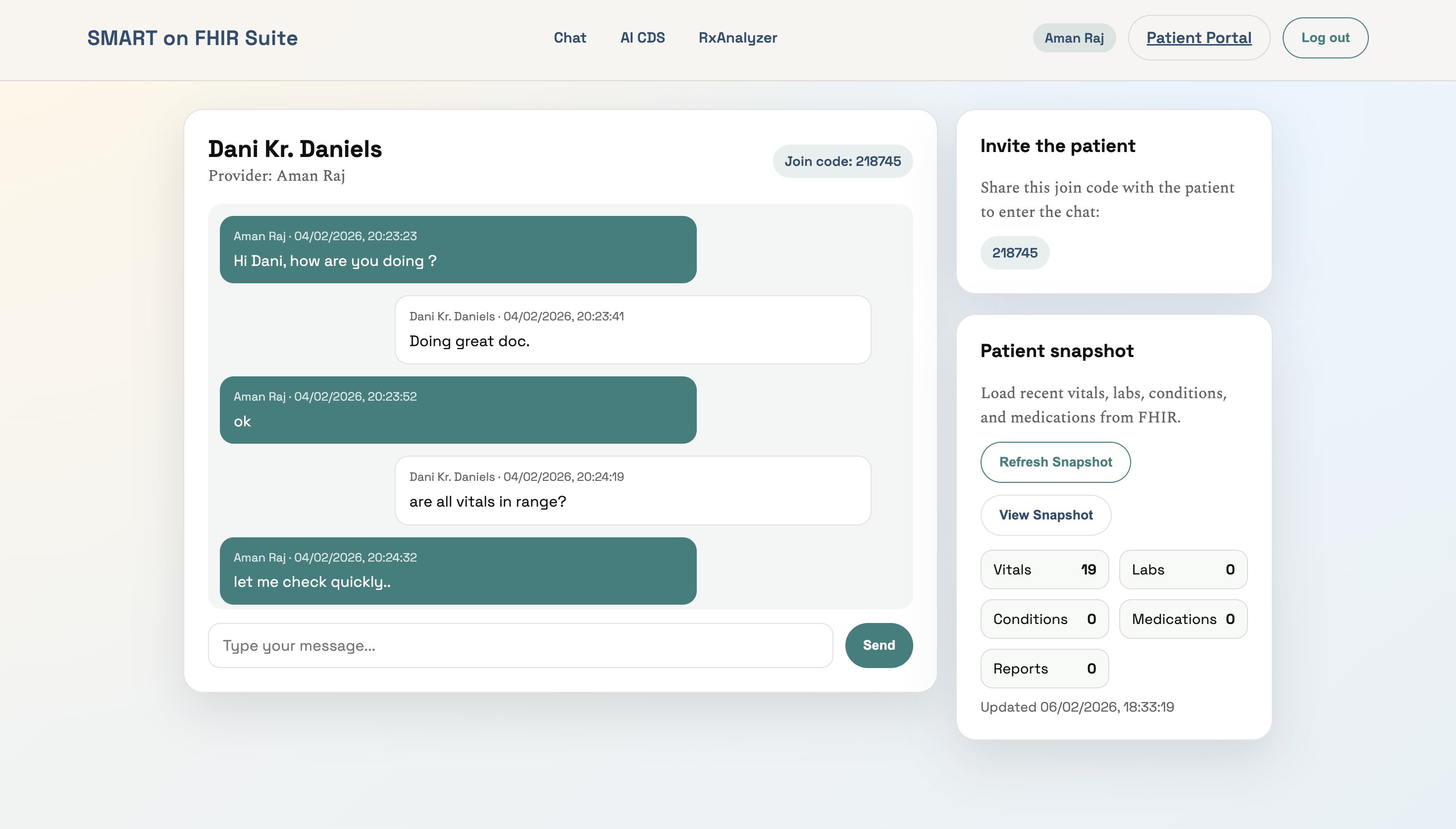 SMART on FHIR suite for clinicians and providers